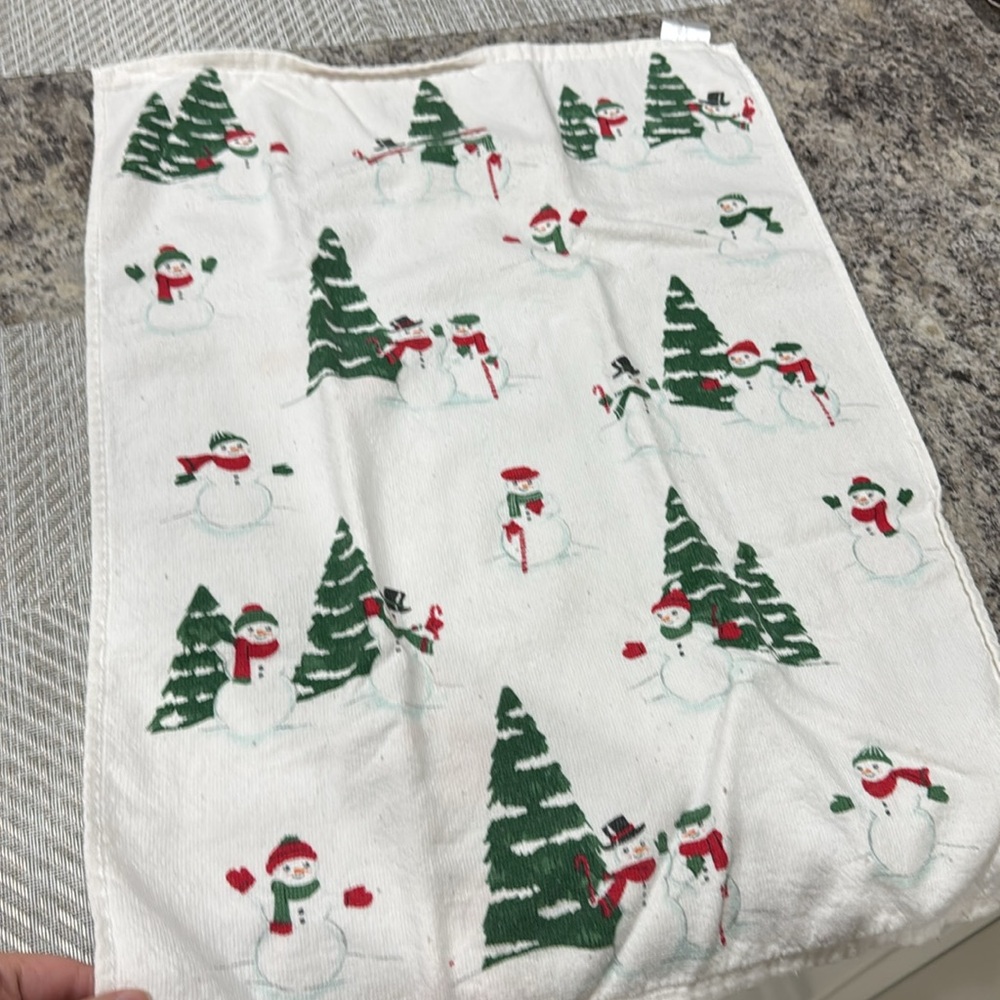 St. Nicholas Square Frosty the Snowman Let it Snow Christmas Kitchen Hand Towels - Picture 3 of 8
